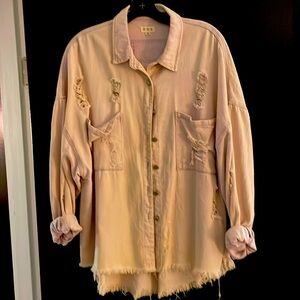 Lavender distressed lightweight jacket